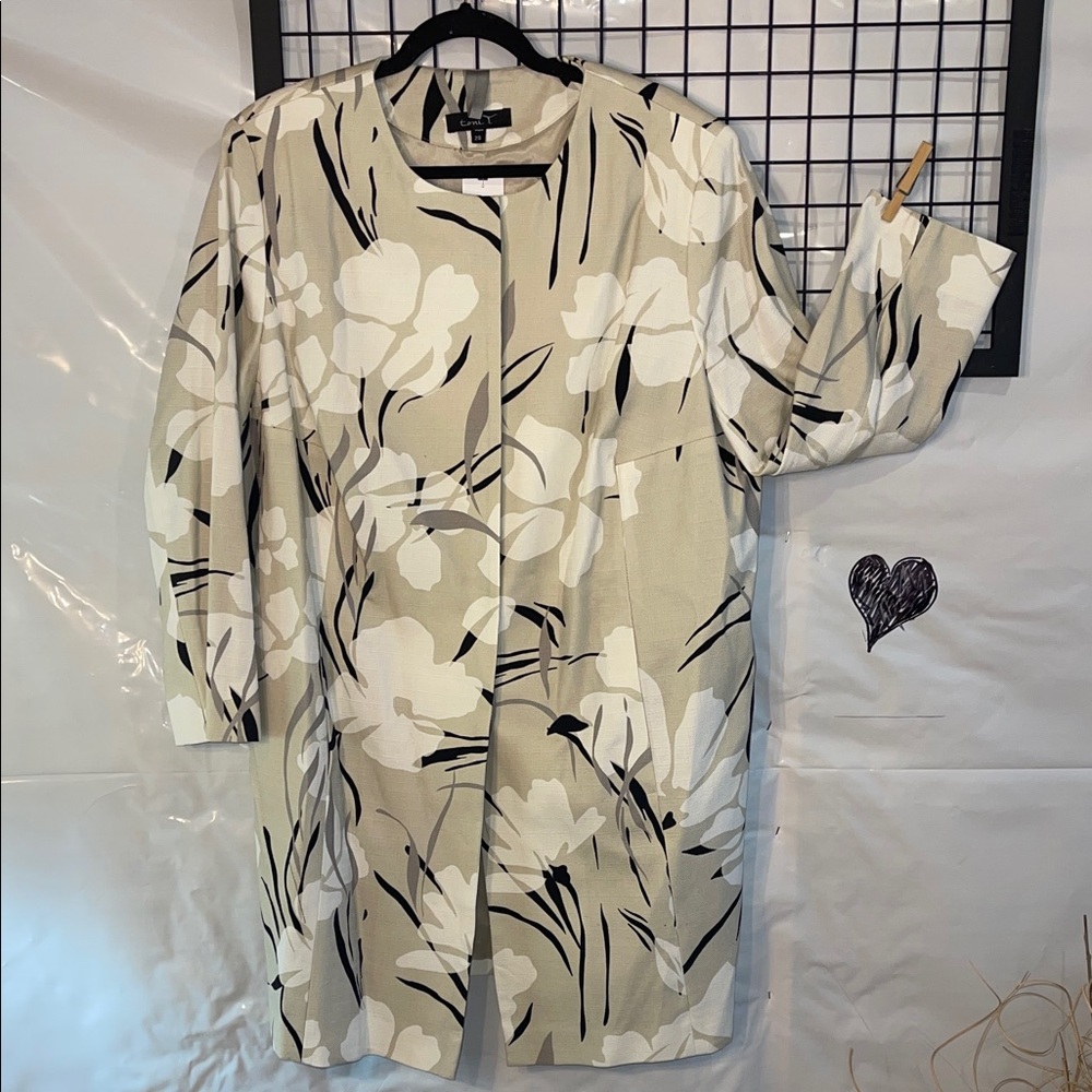 Toni T. Beige and Black Floral Jacket